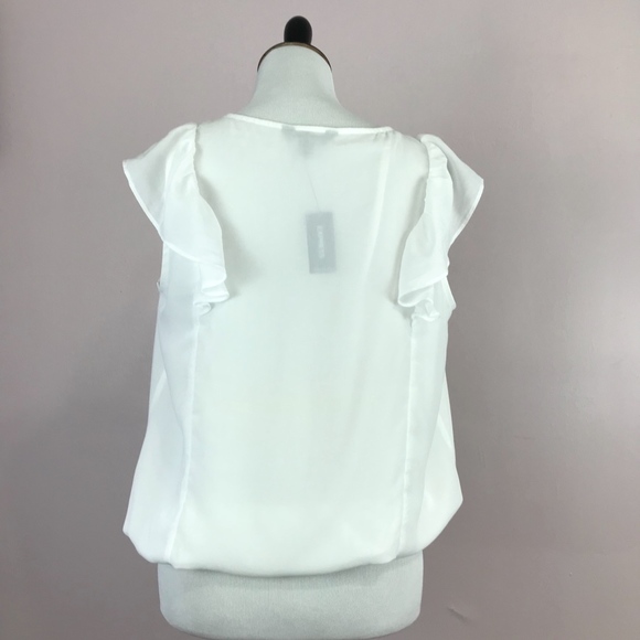 Express Career Blouson Top Keyhole Neckline Medium - Picture 3 of 5